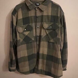 Brixton Men's Checkered Shirt Jacket - Olive and Tan